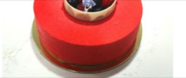 Entremets La Merveille, hibiscus, baobab et vanille